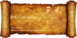 Pécs Alex névjegykártya