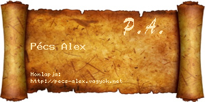 Pécs Alex névjegykártya