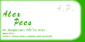 alex pecs business card